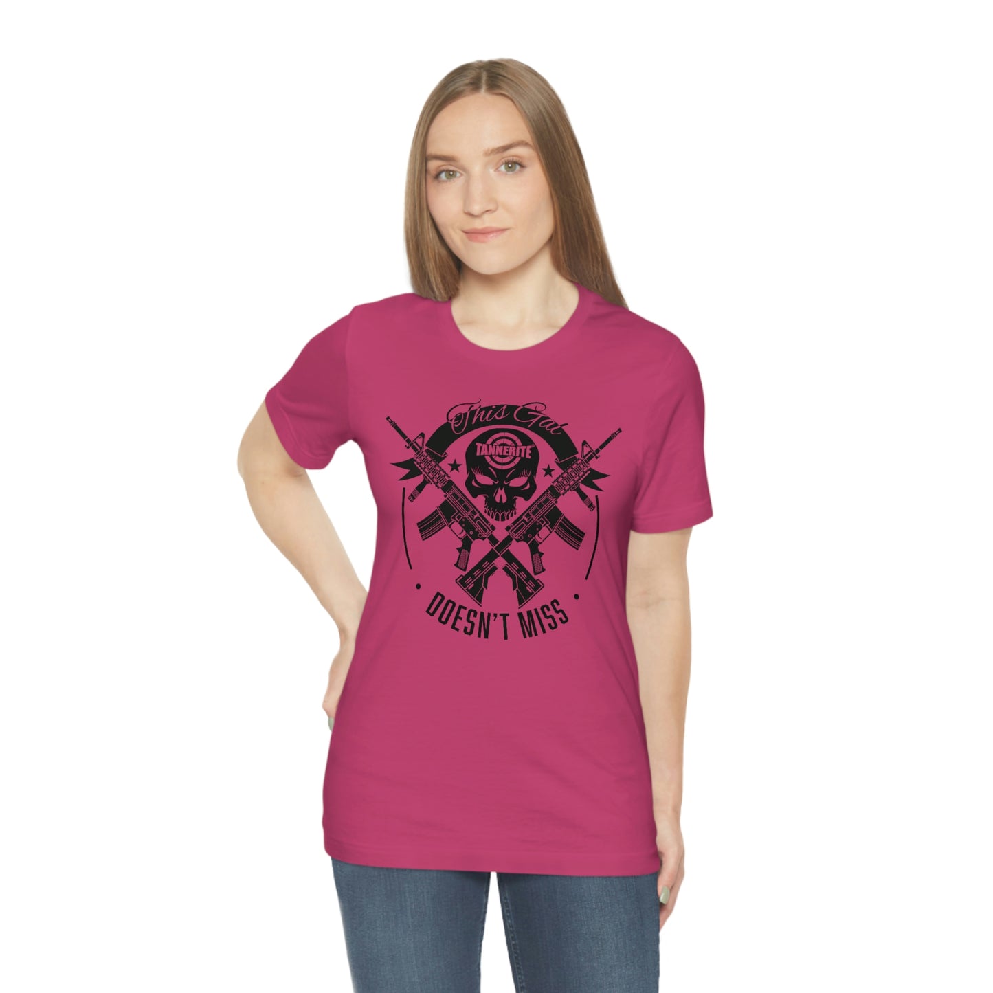 Tannerite® Brand - This Gal Doesn't Miss - on target Logo Skull Rifle Range Tshirt