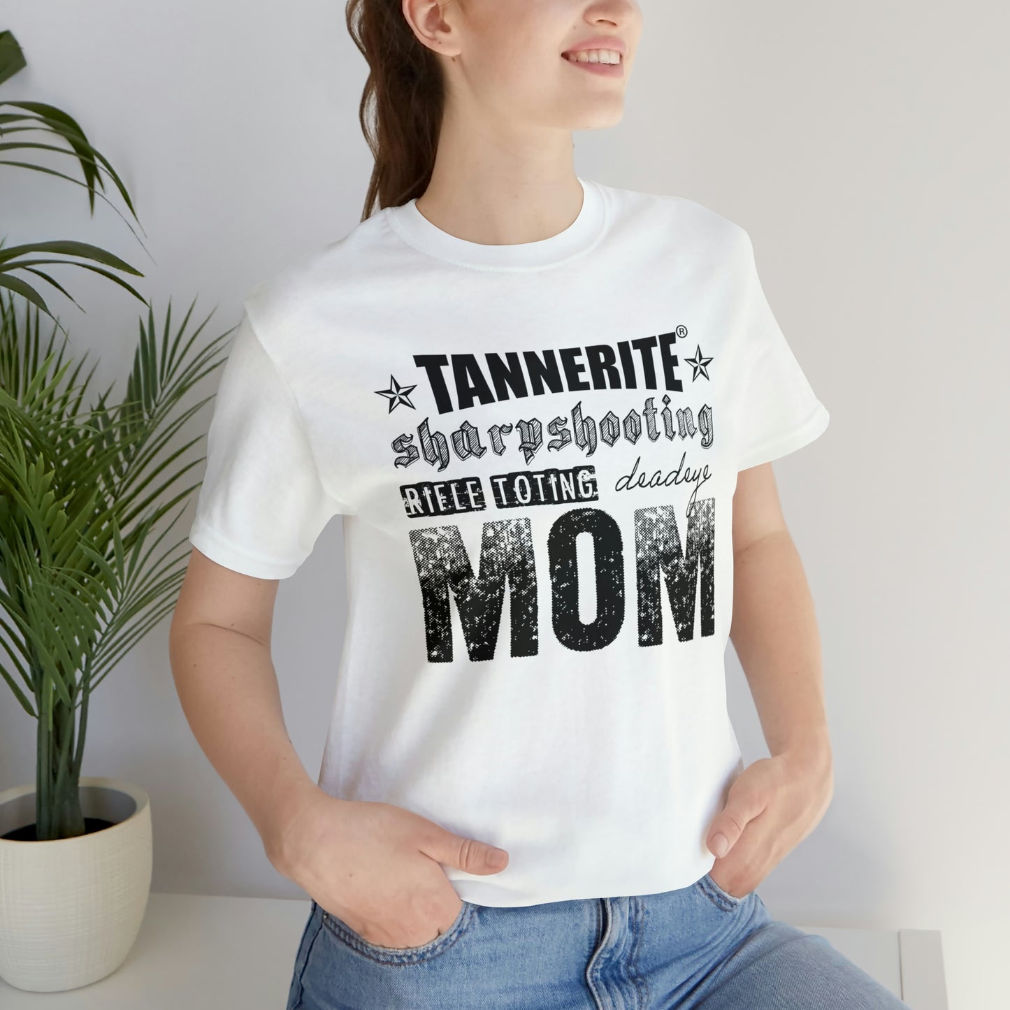 Tannerite® sharpshooting, rifle toting, deadeye MOM Jersey Short Sleeve Tee
