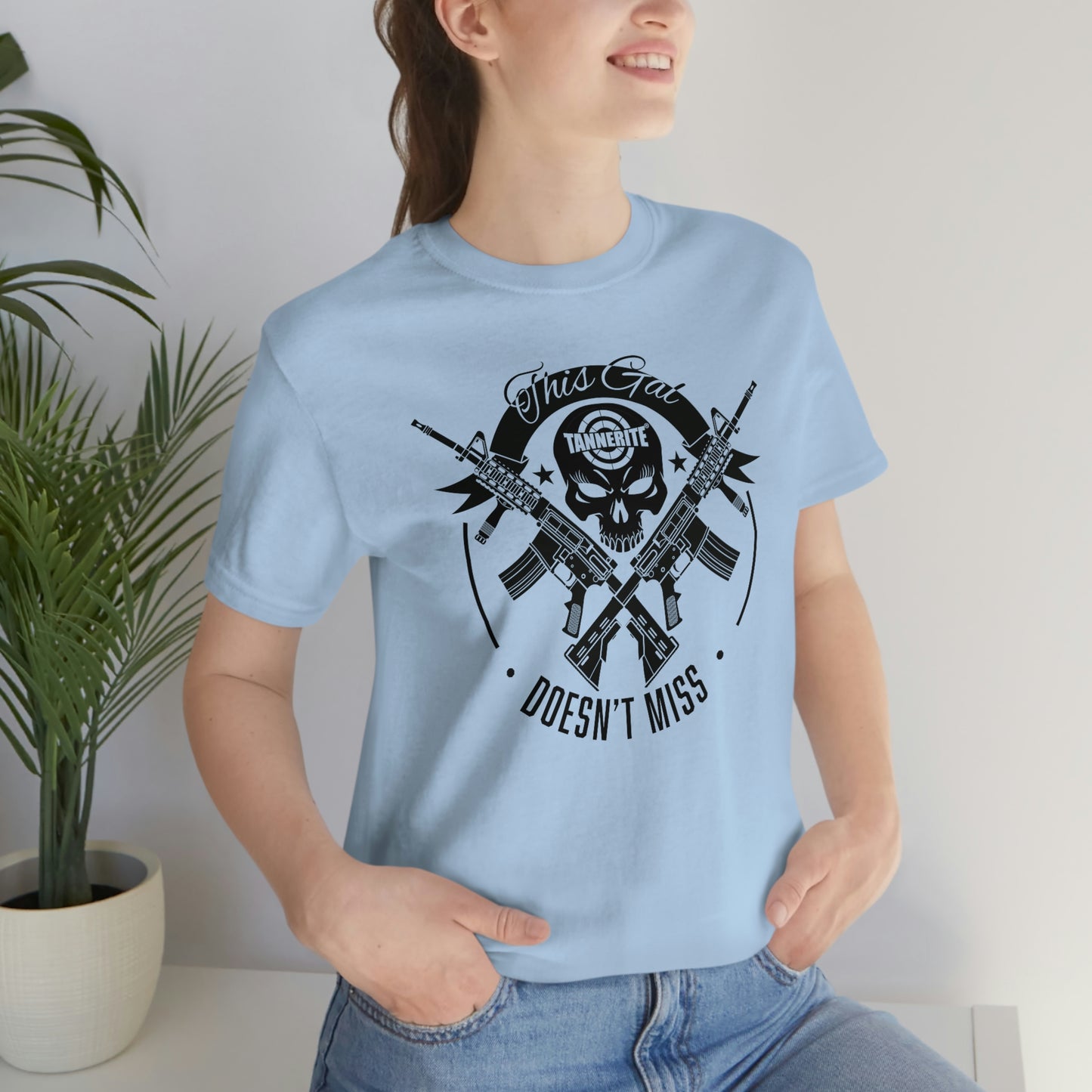 Tannerite® Brand - This Gal Doesn't Miss - on target Logo Skull Rifle Range Tshirt