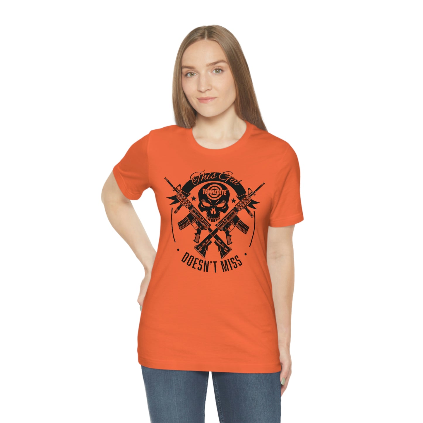 Tannerite® Brand - This Gal Doesn't Miss - on target Logo Skull Rifle Range Tshirt