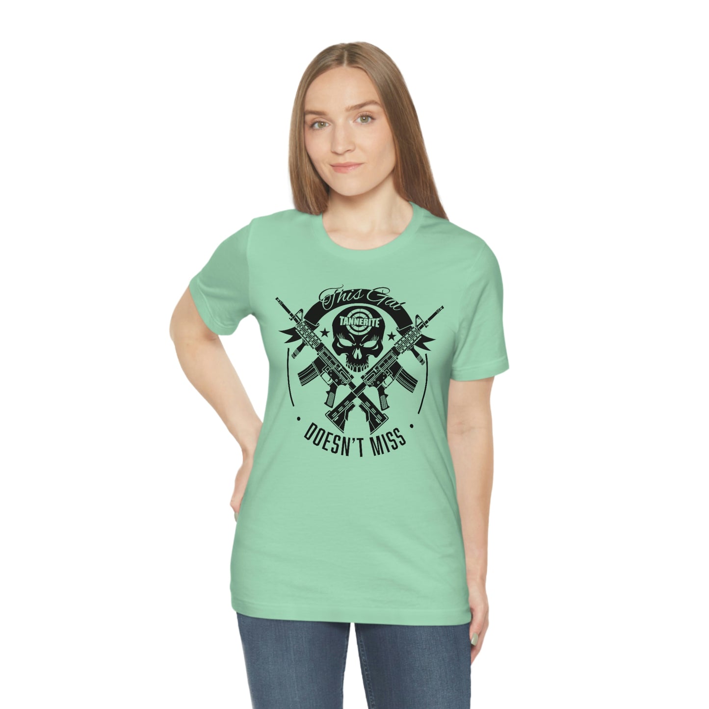 Tannerite® Brand - This Gal Doesn't Miss - on target Logo Skull Rifle Range Tshirt