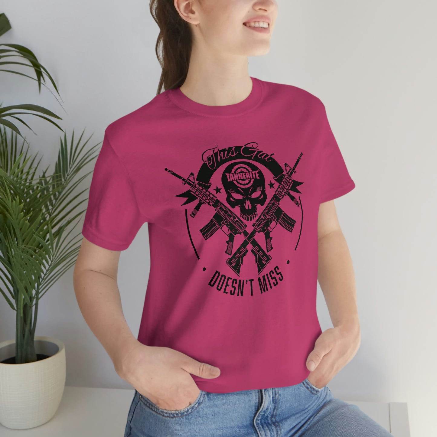 Tannerite® Brand - This Gal Doesn't Miss - on target Logo Skull Rifle Range Tshirt