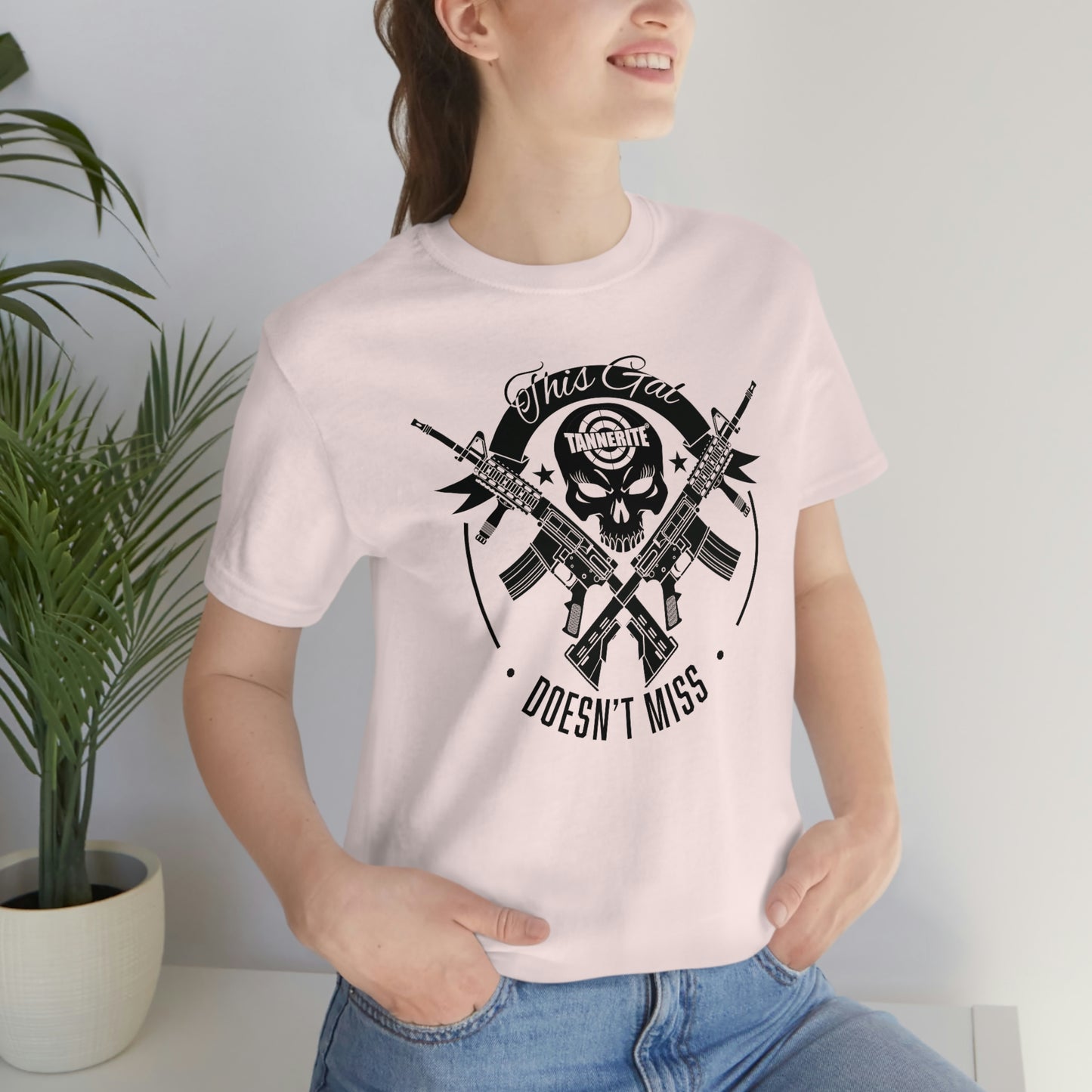 Tannerite® Brand - This Gal Doesn't Miss - on target Logo Skull Rifle Range Tshirt