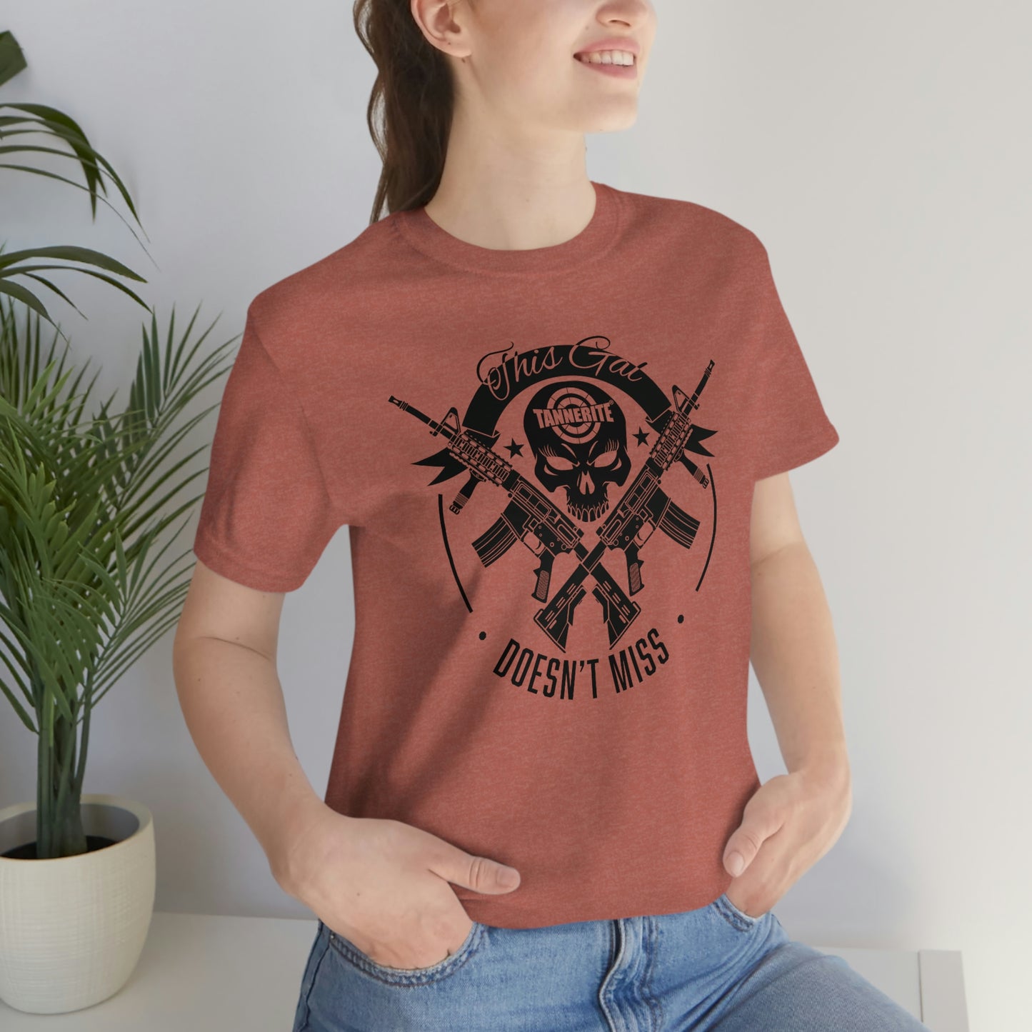 Tannerite® Brand - This Gal Doesn't Miss - on target Logo Skull Rifle Range Tshirt