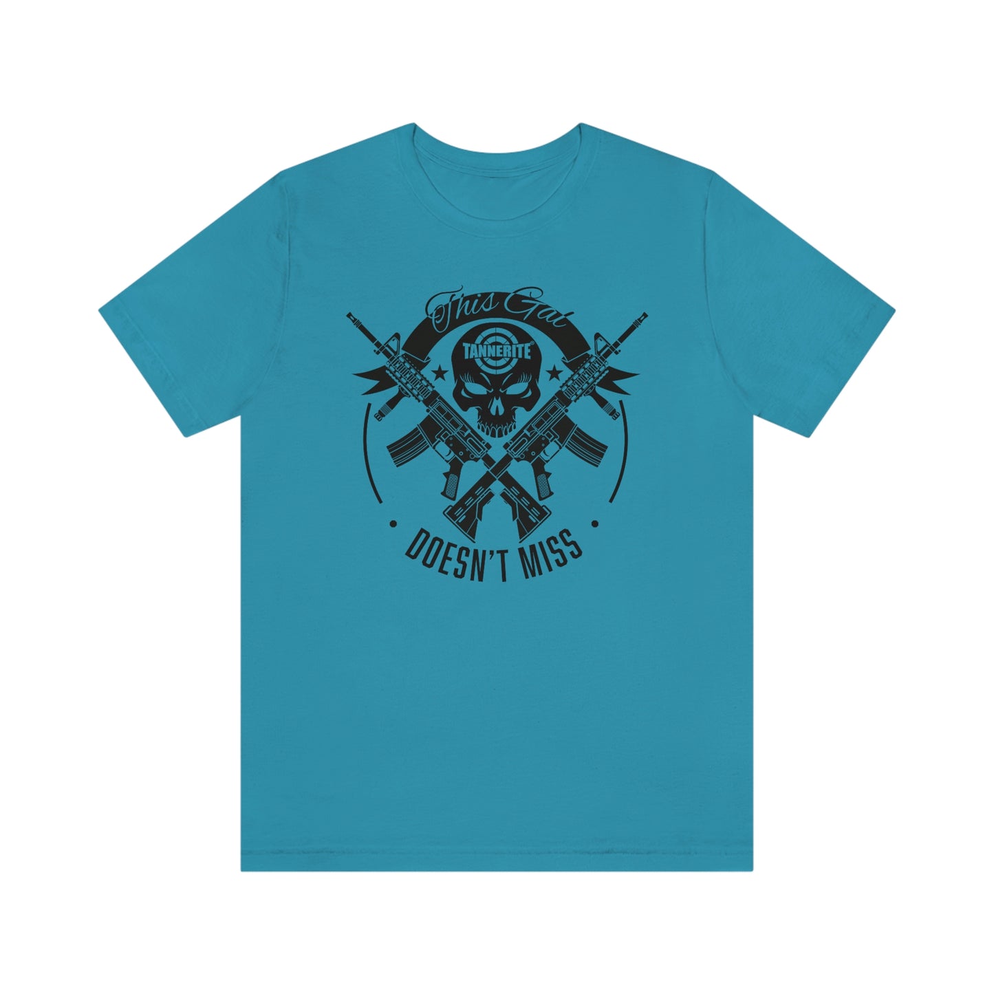 Tannerite® Brand - This Gal Doesn't Miss - on target Logo Skull Rifle Range Tshirt