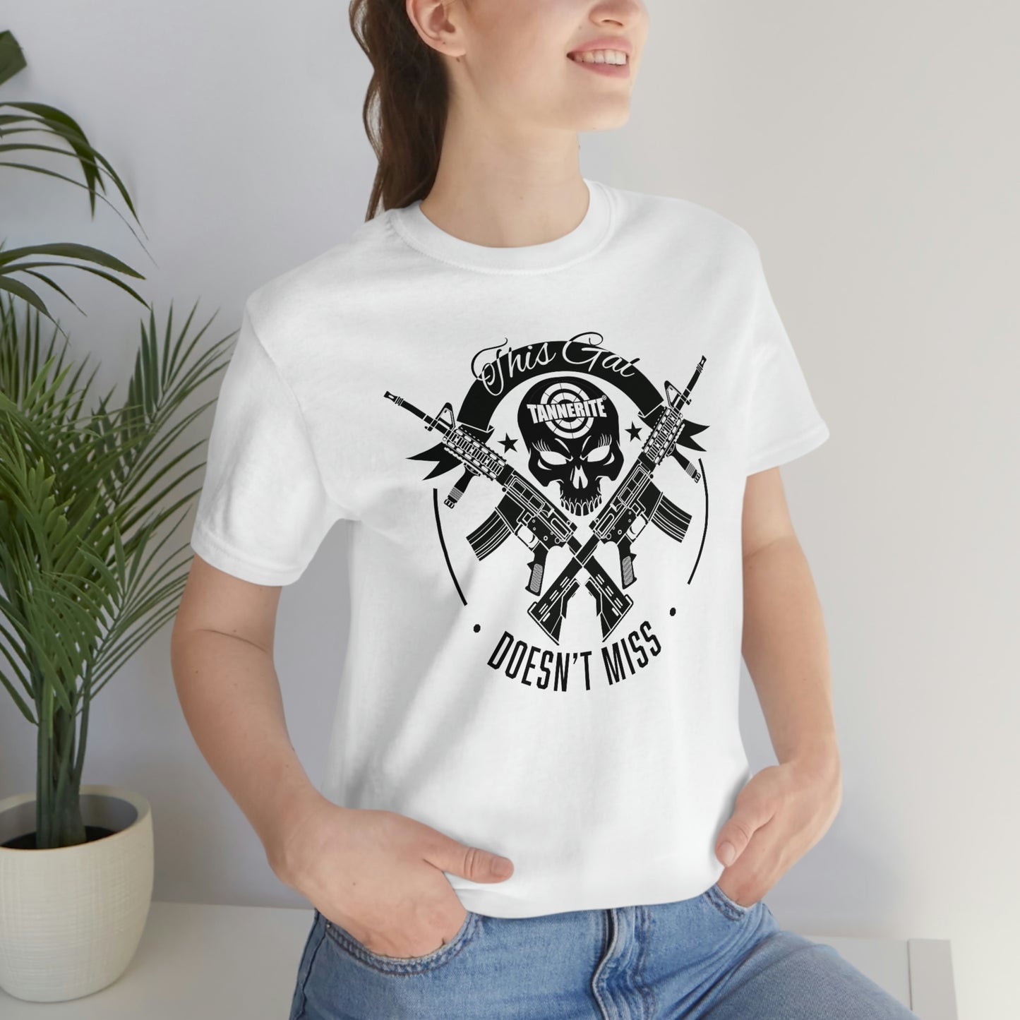 Tannerite® Brand - This Gal Doesn't Miss - on target Logo Skull Rifle Range Tshirt