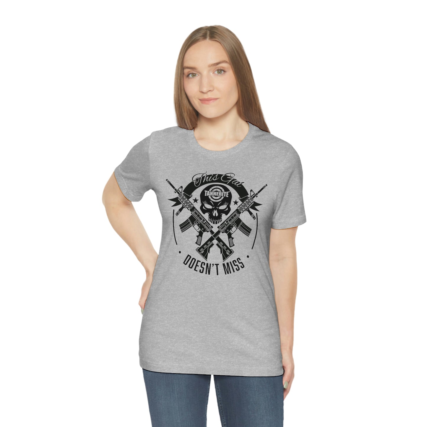 Tannerite® Brand - This Gal Doesn't Miss - on target Logo Skull Rifle Range Tshirt