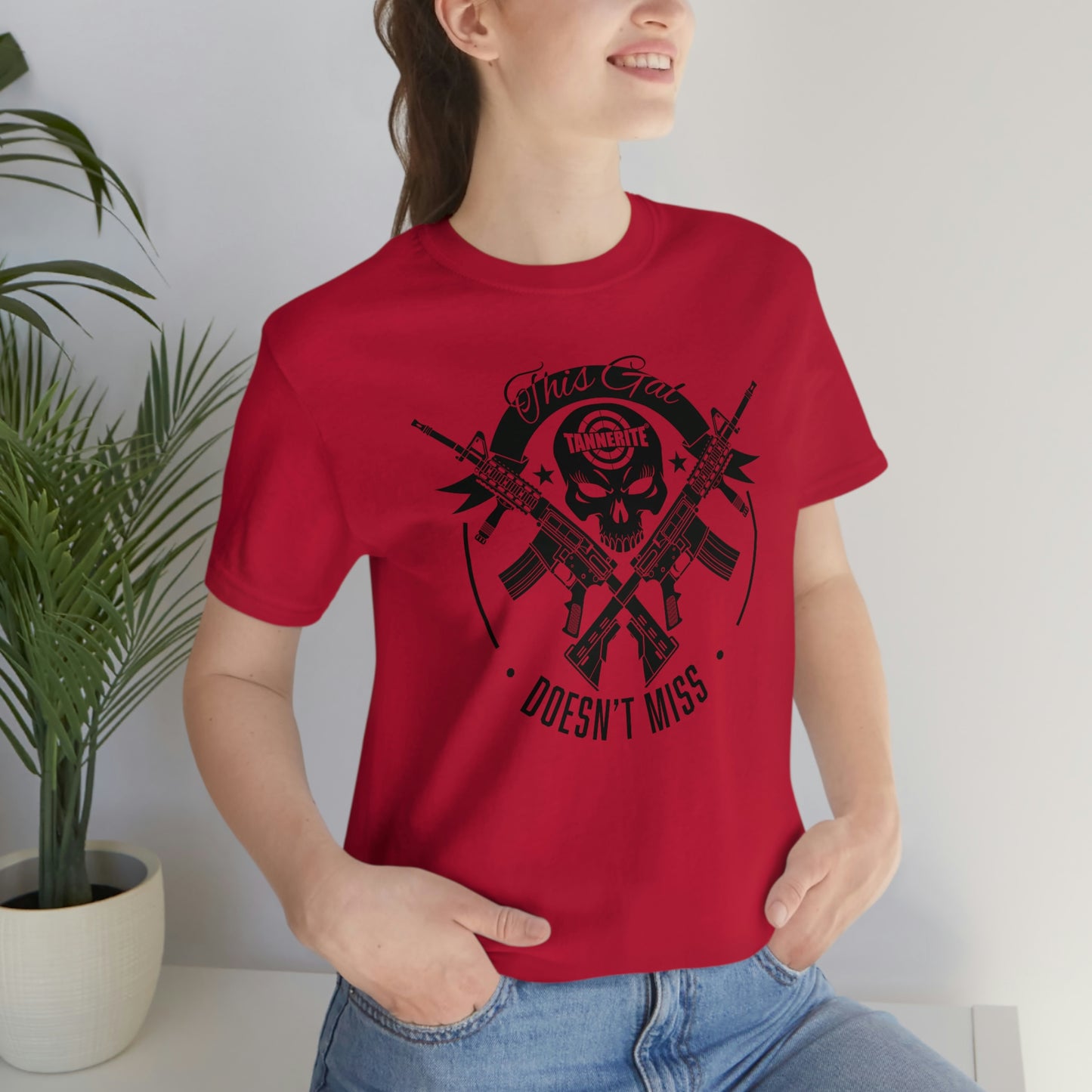 Tannerite® Brand - This Gal Doesn't Miss - on target Logo Skull Rifle Range Tshirt