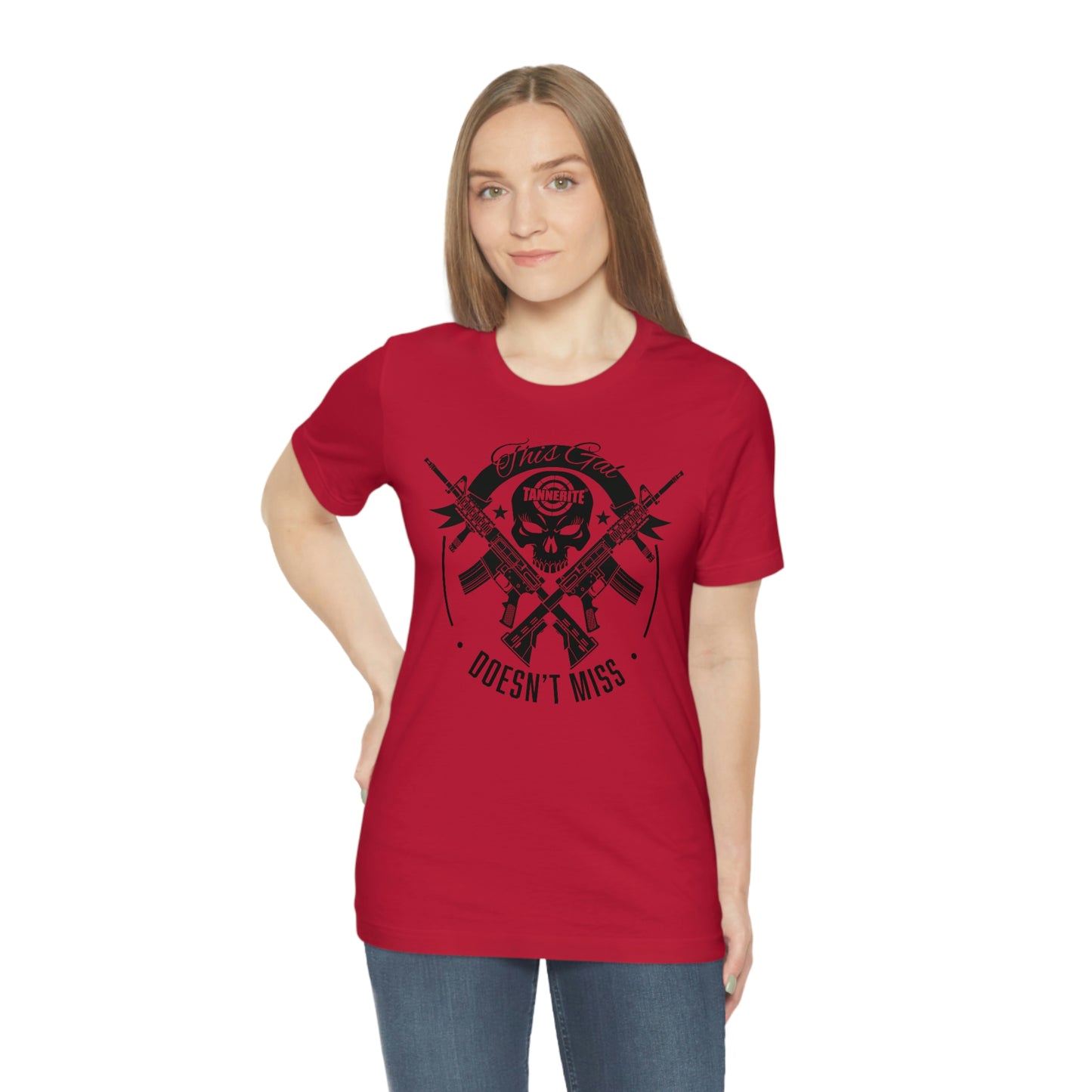 Tannerite® Brand - This Gal Doesn't Miss - on target Logo Skull Rifle Range Tshirt