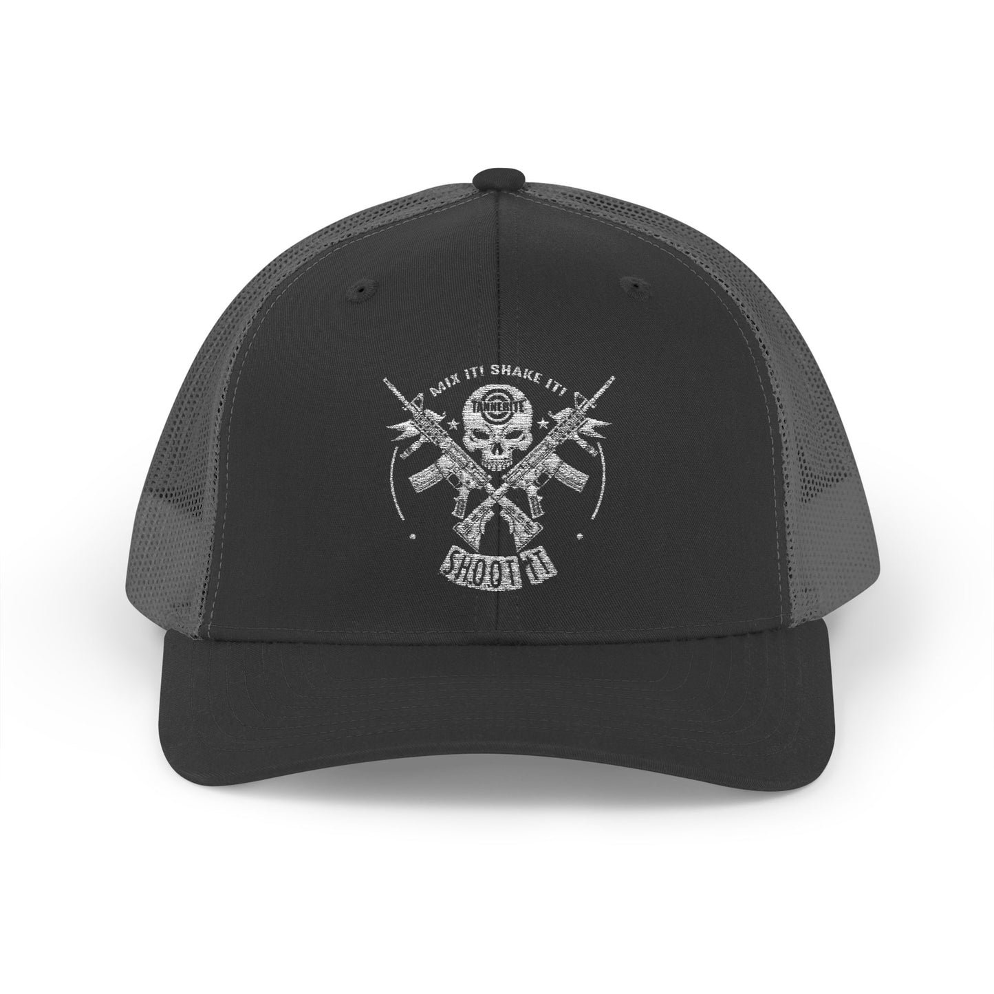 Skull & Crossed Arrows Trucker Cap — Vintage Fishing Hunter Mesh Snapback