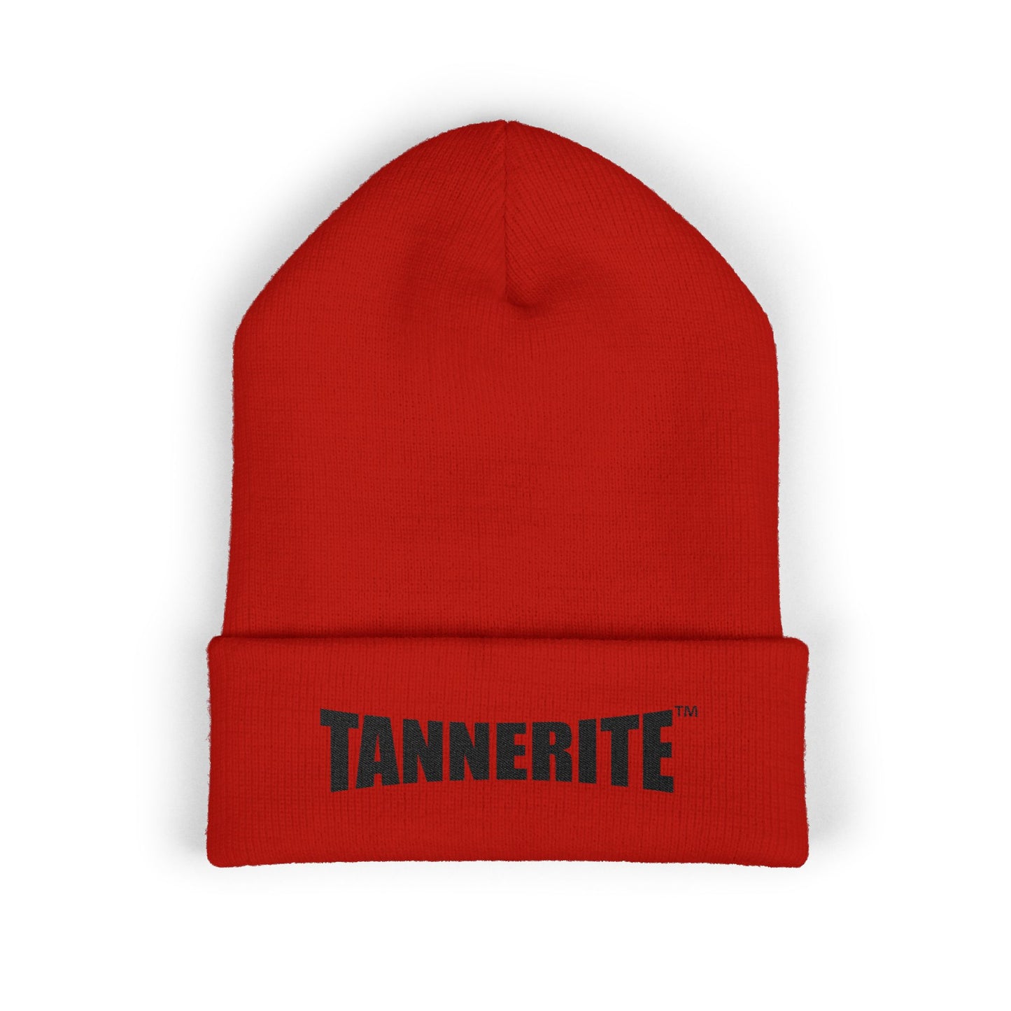 Tannerite Embroidered Cuffed Beanie — Knit Winter Hat