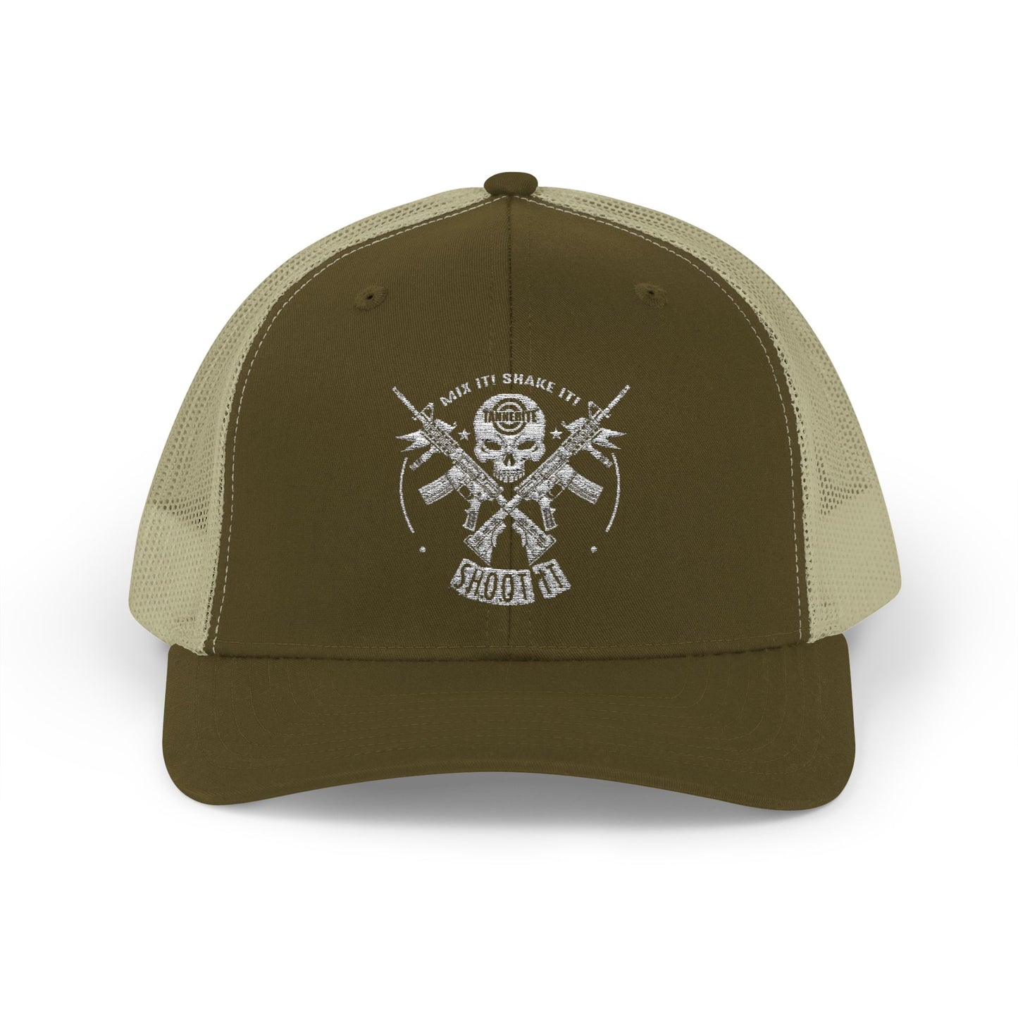 Skull & Crossed Arrows Trucker Cap — Vintage Fishing Hunter Mesh Snapback