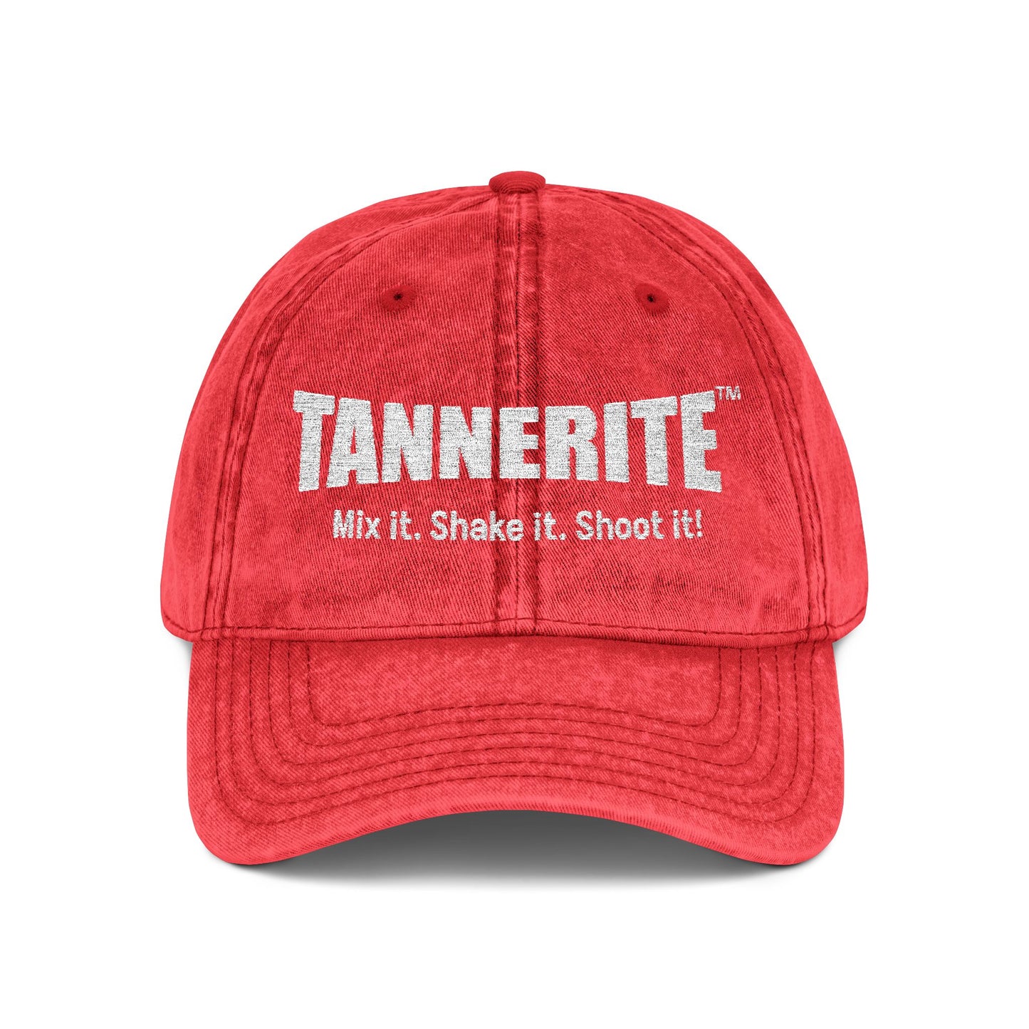 Vintage Embroidered Cap — "TANNERITE" Distressed Logo Dad Hat