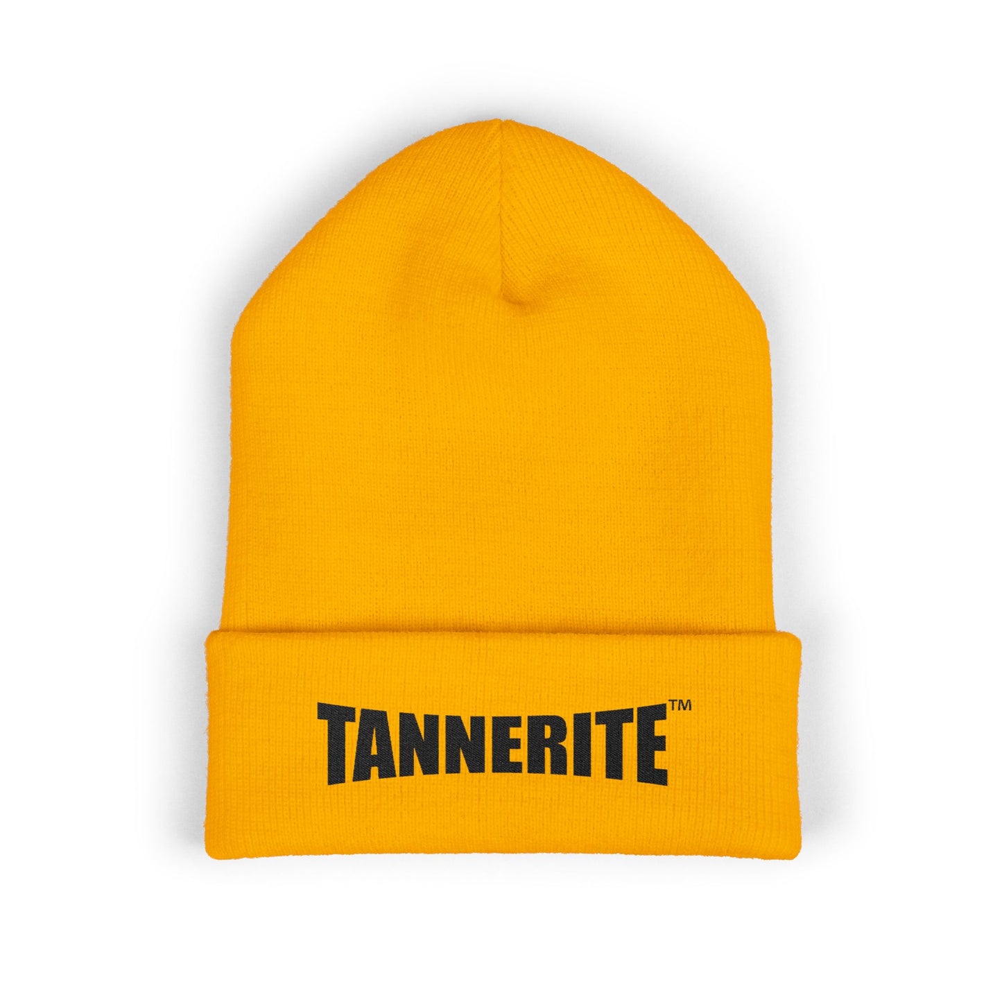Tannerite Embroidered Cuffed Beanie — Knit Winter Hat