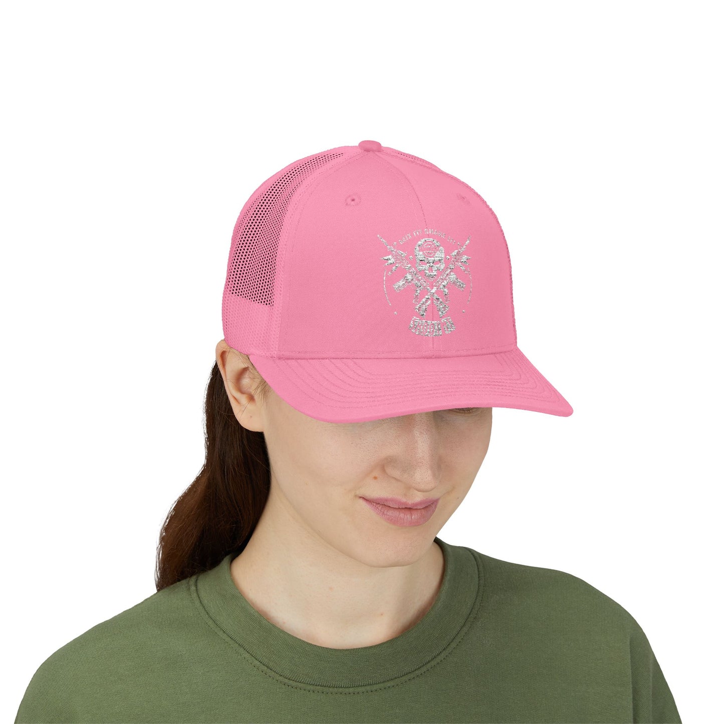 Skull & Crossed Arrows Trucker Cap — Vintage Fishing Hunter Mesh Snapback