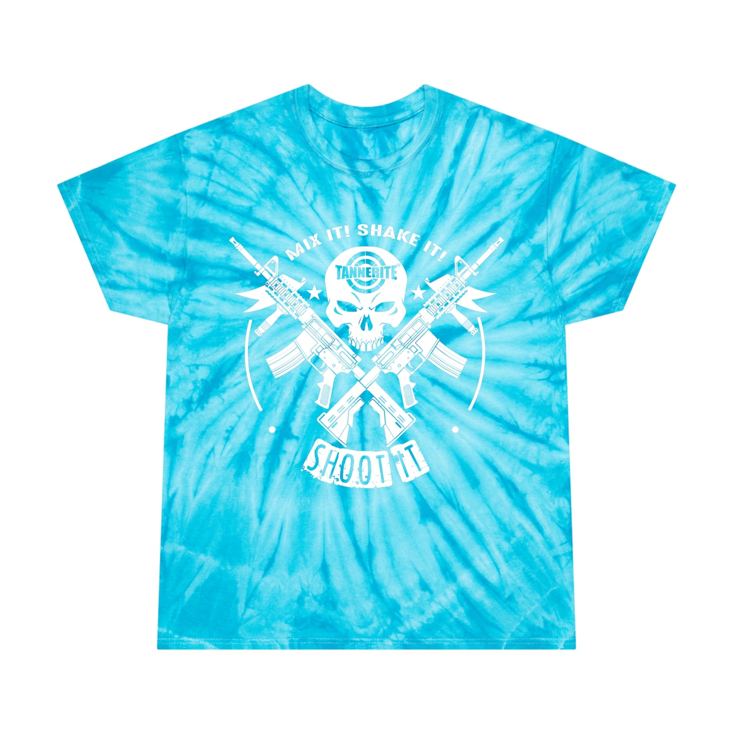 Tannerite® Tie Dye Tshirt - Spinning Skull Target - Blue