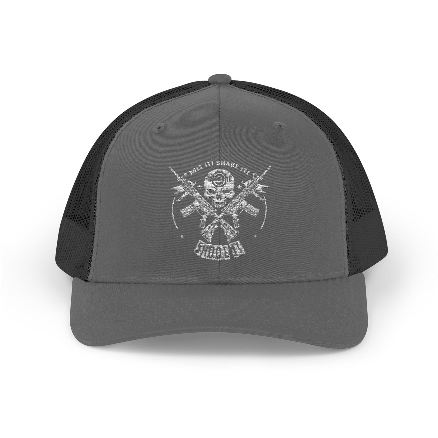 Skull & Crossed Arrows Trucker Cap — Vintage Fishing Hunter Mesh Snapback