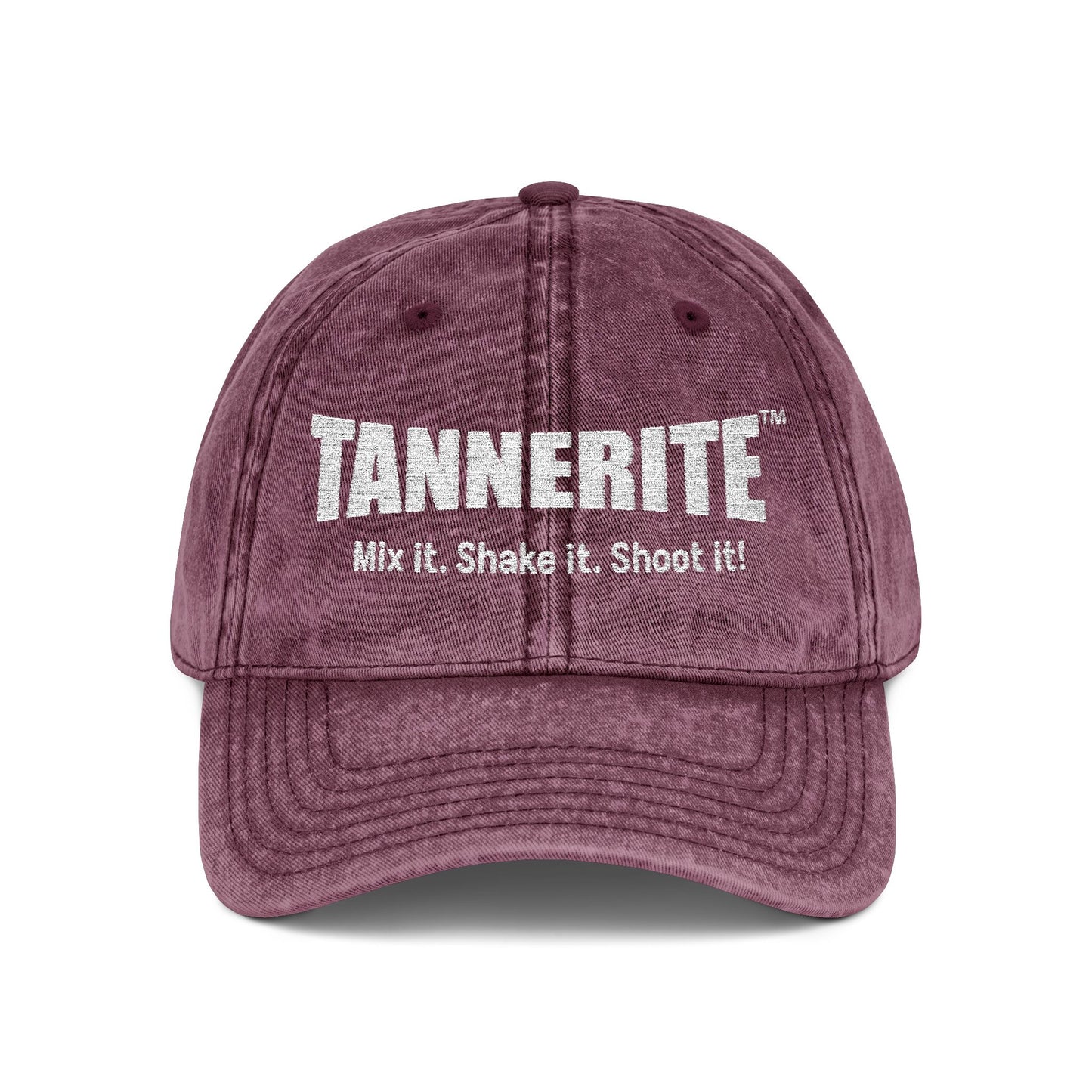 Vintage Embroidered Cap — "TANNERITE" Distressed Logo Dad Hat