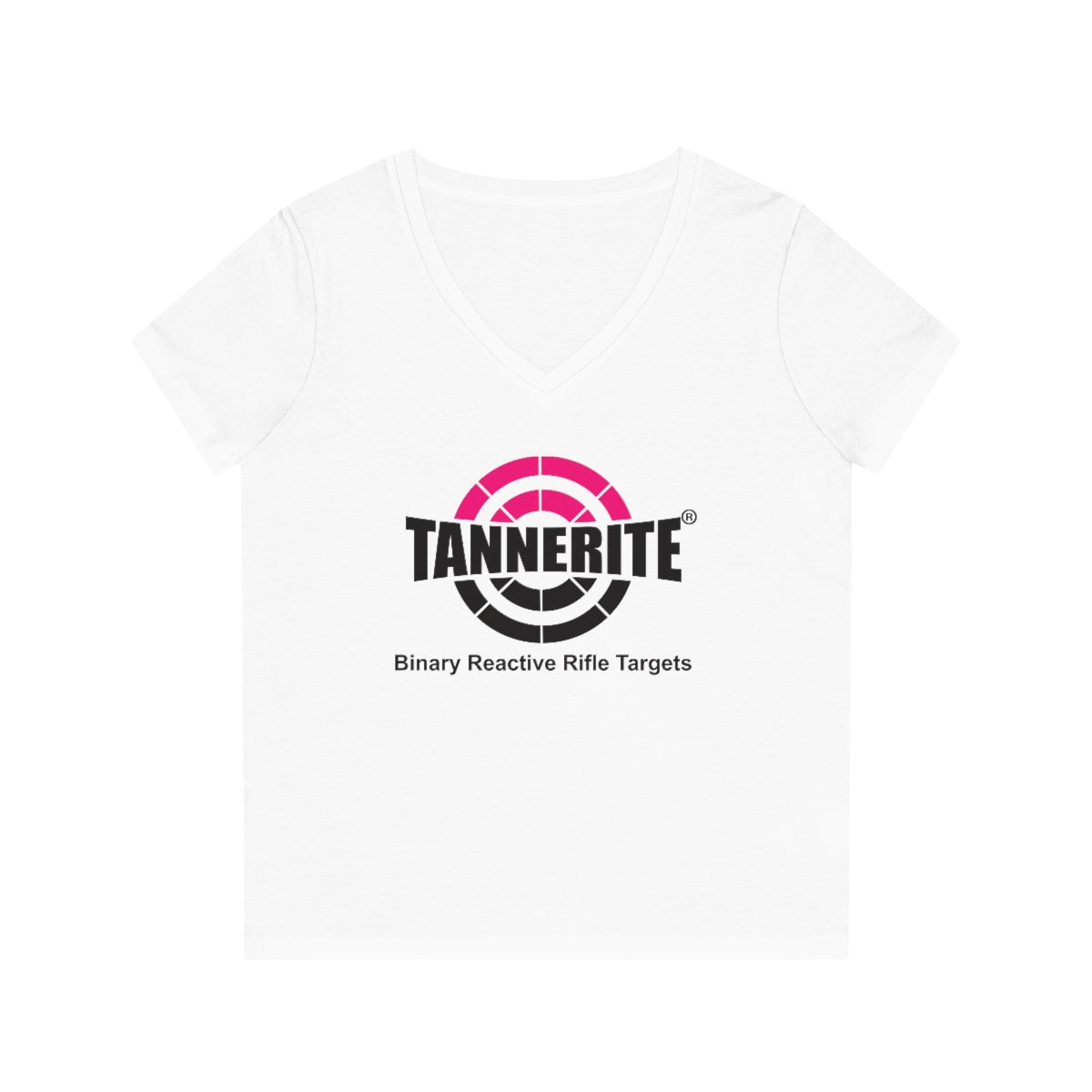 Tannerite® Sports Women's Evoker V-Neck T-Shirt- PINK logo